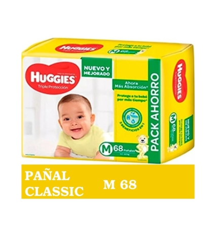 PAÑAL HUGGIES CLASSIC HC M 68 