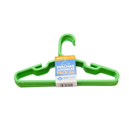 PERCHA PLASTICA PEQUEÑA REFORZADA X 6