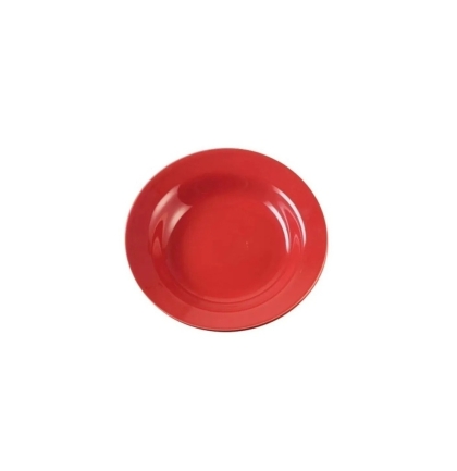 PLATO PORCELANA HONDO ROJO 