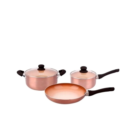 BATERIA CERAMICA COBRE 5 PIEZAS
