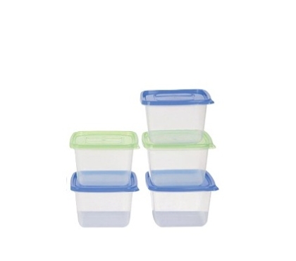 SET X 5 HERMETICO PLAST CUADRADO 240 ML