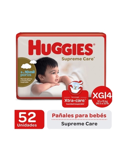 PAÑAL HUGGIES SUPREME CARE XG 52