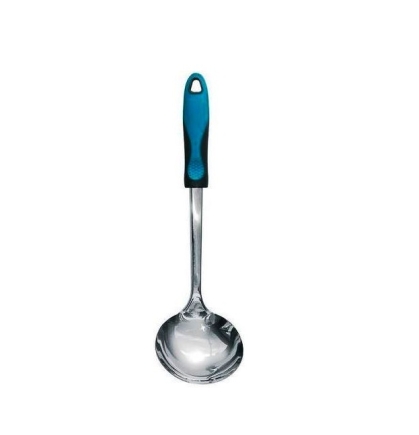 CUCHARON ACERO MANGO PLASTICO AZUL 