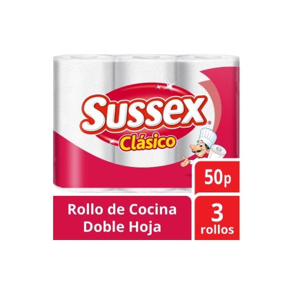 ROLLO COCINA SUSSEX CLASICO 3 X 50 PAÑOS