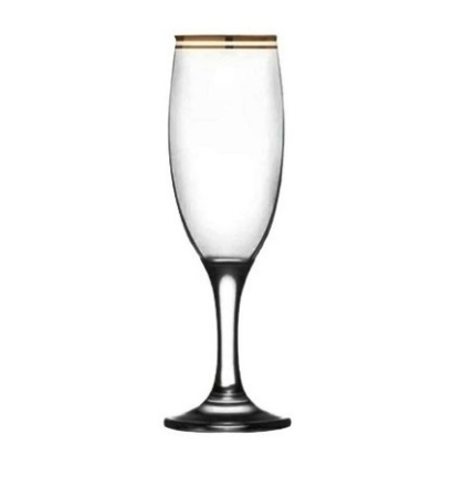 COPA VIDRIO ORO CHAMPAGNE X 6 