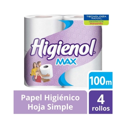 PAPEL HIG HIGIENOL MAX 4 R X 100 MT