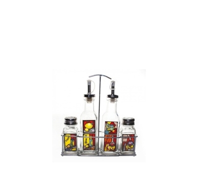SET VIDRIO CONDIMENTEROS C/ EXHIB X 4