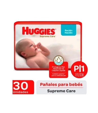 PAÑAL HUGGIES SUPREME CARE P 30 