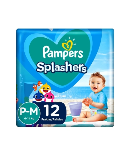 PAÑAL PAMPERS SPLASHER P-M 12