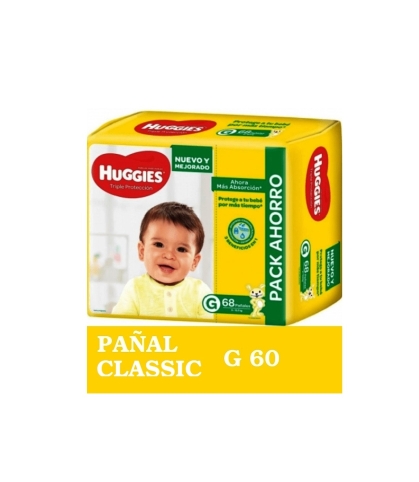PAÑAL HUGGIES CLASSIC HC G 60