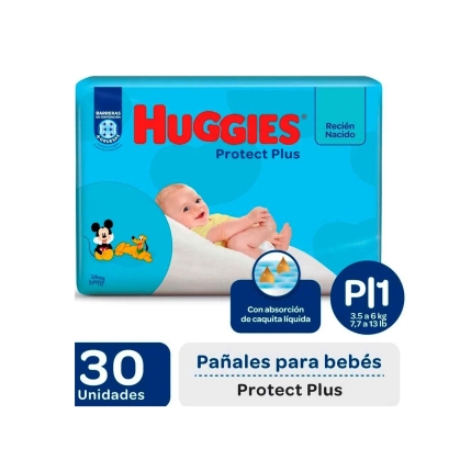 PAÑAL HUGGIES PROTEC PLUS P 30