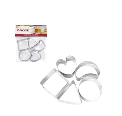 MOLDE ACERO GALLETITAS 5 PIEZAS
