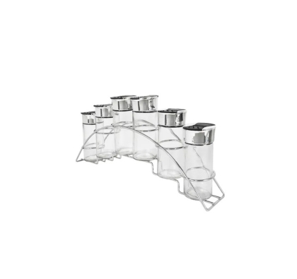 ESPECIERO VIDRIO CROMO SOPORTE X 6