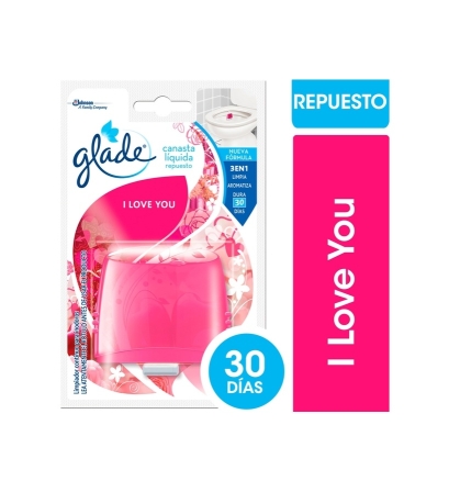 GLADE CANASTA LIQ REP I LOVE YOU 50 ML