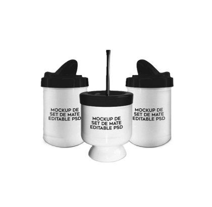 SET 2 VERTEDOR PLASTICO + MATE PLASTICO