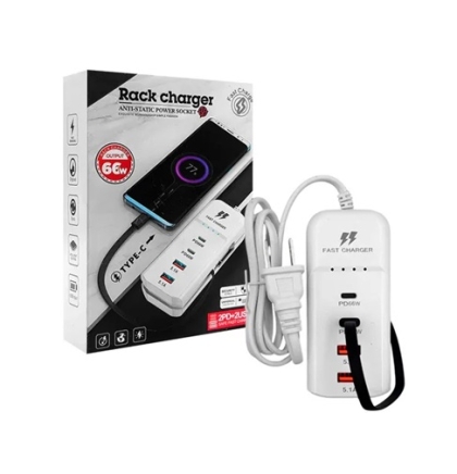 CARGADOR 220V A 2 USB + 2 TIPO C