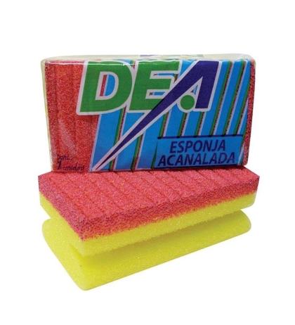 FIBRA ESPONJA ACANALADA NARANJA