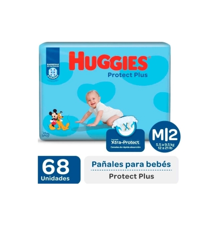 PA�AL HUGGIES PROTEC PLUS M 68