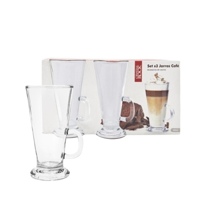 JARRO VIDRIO CAPUCCINO 280 CC X 3