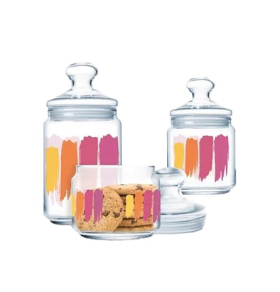 SET X 3 FRASCO VIDRIO REDONDO PAINT