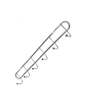 SOPORTE CROMADO 6 GANCHOS