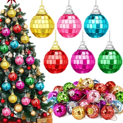 SET BOLAS NAVIDAD 4 CM DISCO B X 6