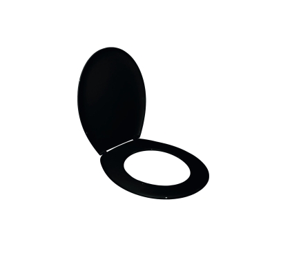 ASIENTO INODORO PLASTICO OVAL NEGRO