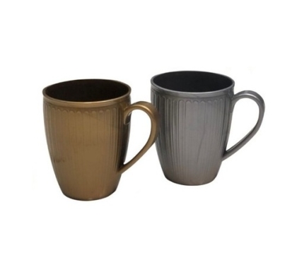 TAZA PLASTICA VINTAGE METALIZADA