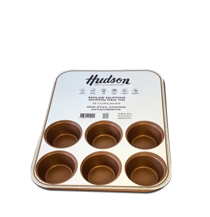 MOLDE TEFLON COBRE MUFFINS 12 CAV