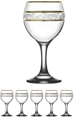 COPA VIDRIO ORO AGUA X 6 U