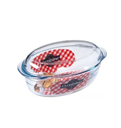 CACEROLA VIDRIO OVAL TAPA ARCUISINE 3 LT