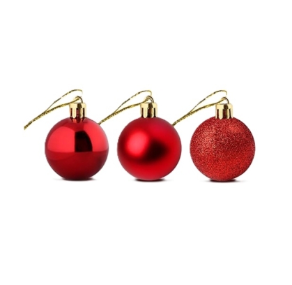 SET BOLAS NAVIDAD 6 CM B X 6