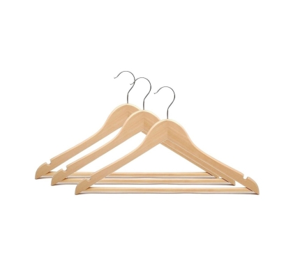 PERCHA MADERA LUSTRADA X 3