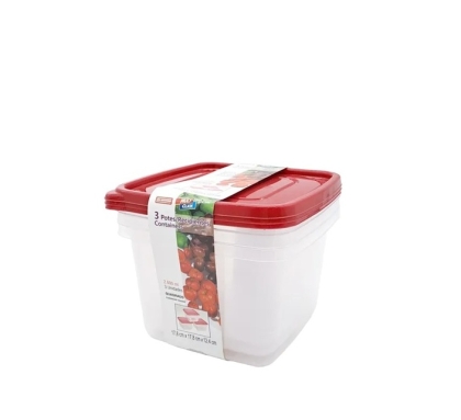 SET X 3 HERMETICO PLAST CUADRADO 2600 ML