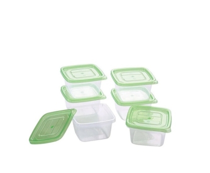 SET X 6 HERMETICO PLAST CUADRADO 500 ML