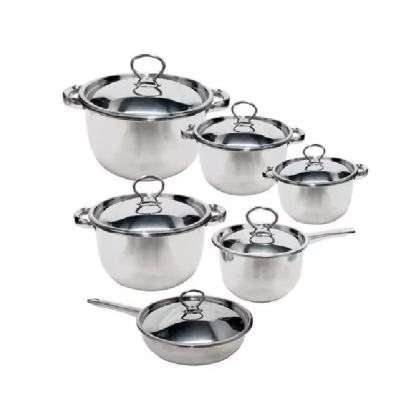 BATERIA ACERO 3 FONDO 12 PIEZAS