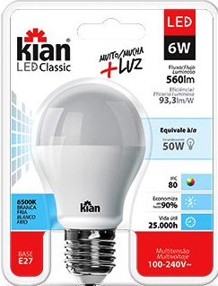 LAMPARA LED CLASSIC FRIO 6W