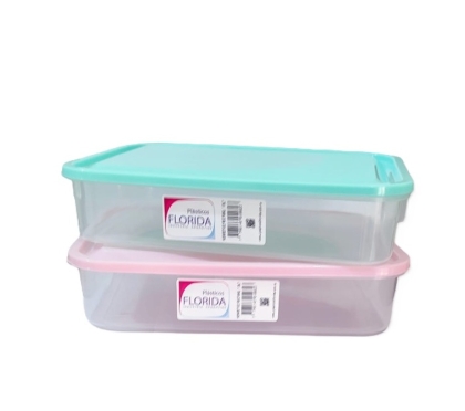 HERMETICO PLASTICO RECTANGULAR FLOR 2.5 LT