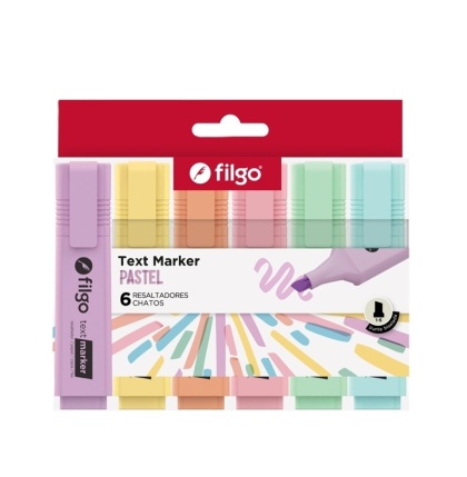 RESALTADOR FILGO PASTEL E X 6