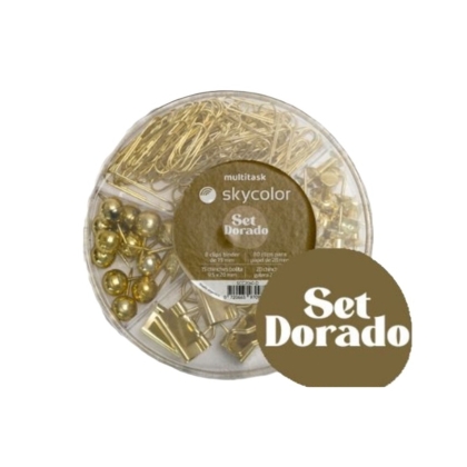 SET DORADO CIRCULAR SKY COLOR X 4