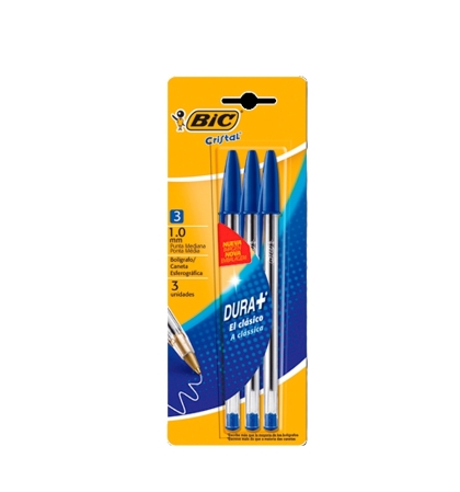 BOLIGRAFO BIC CRISTAL MEDIO AZUL B X 3