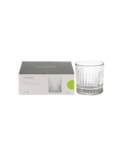 VASO VIDRIO WHISKY TALLADO 205 CC