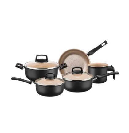 BATERIA TEFLON SAFIRA PRETO 5 PIEZAS