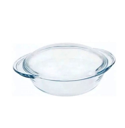 CACEROLA VIDRIO REDONDA LLANA CON TAPA 4.8 LT