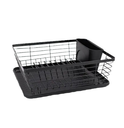 ESCURRE VAJILLA ACERO BASE NEGRO 36 X 29CM