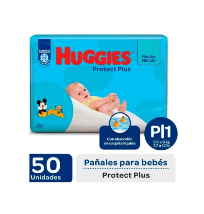 PAÑAL HUGGIES PROTEC PLUS P 50