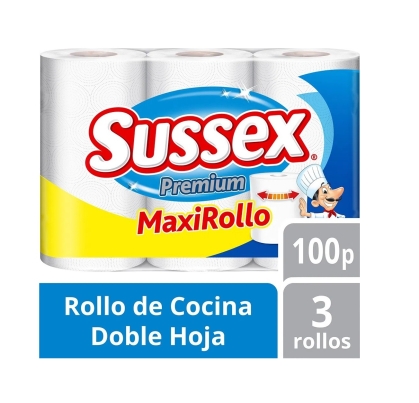 ROLLO COCINA SUSSEX PREMIUM 3 X 100 PAÑOS