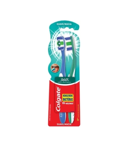 CEPILLO DENTAL COLGATE 360º SUAVE 2 X 1