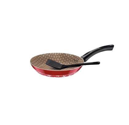 SARTEN TEFLON PARIS ROJA C/ESPATULA 24 CM