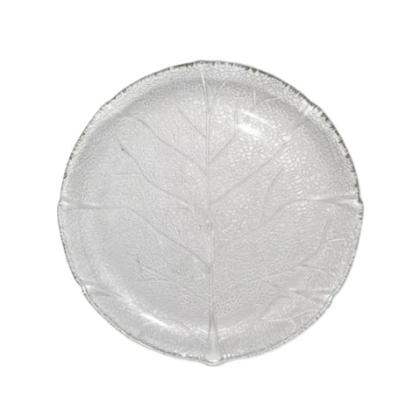 PLATO VIDRIO LABRADO HOJA POSTRE